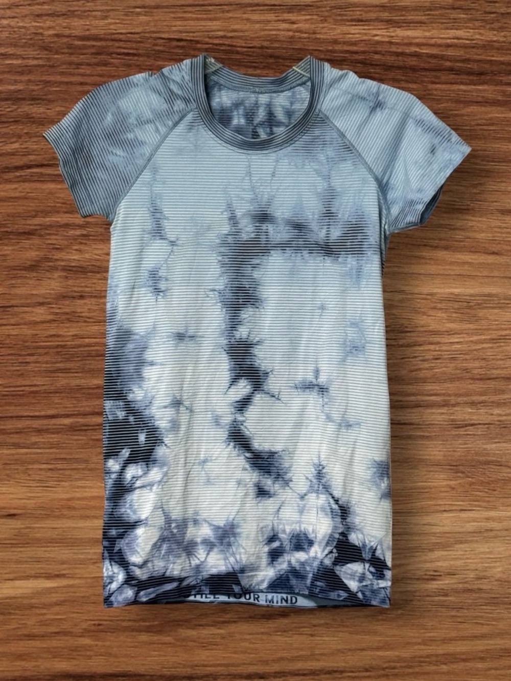 lululemon Swiftly Tech Short Sleeve Shirt 2.0 in the Shibori Stripe True Navy